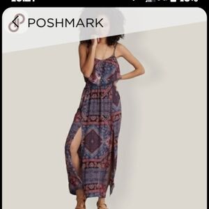 Womens Dress Boho Spaghetti Strap Front And Cross Back Maxi. NWOT American Eagle